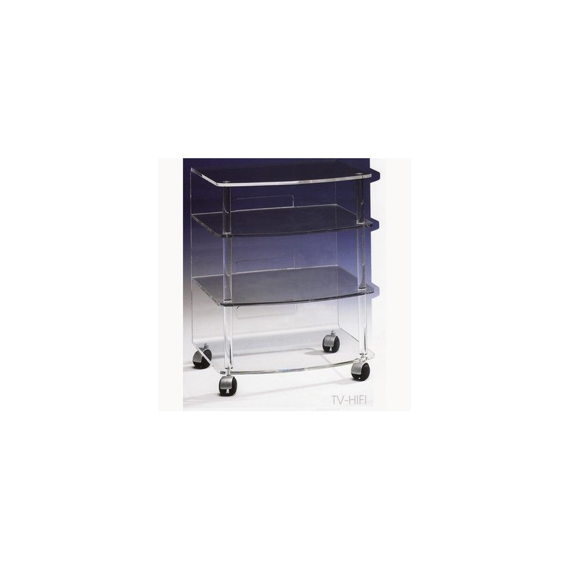 Meuble TV rack Hi-Fi Jonc transparent