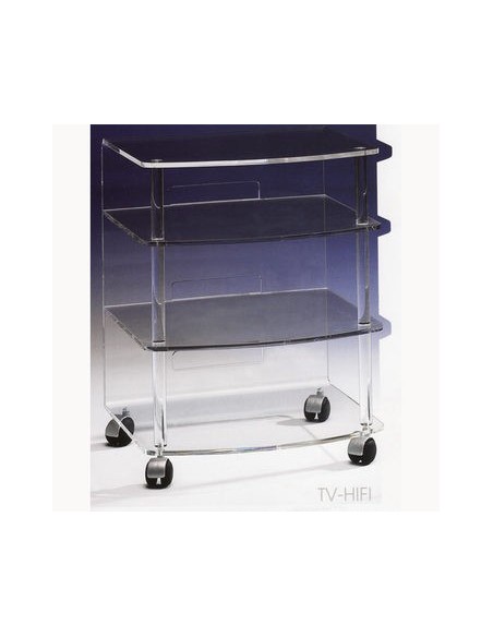 Meuble TV rack Hi-Fi Jonc transparent