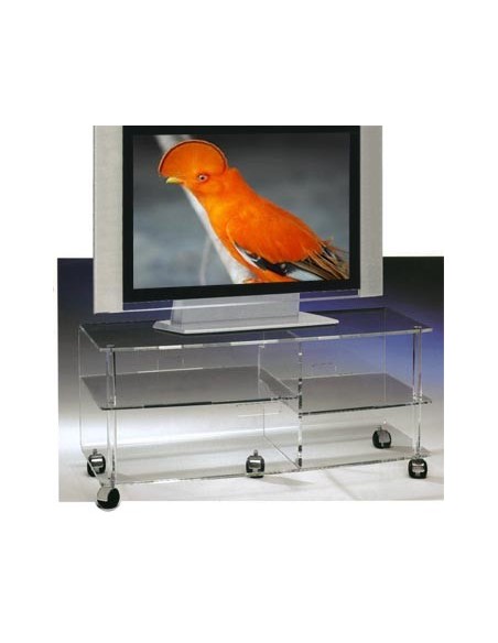 Meuble tv ecran plat en plexiglass jonc.