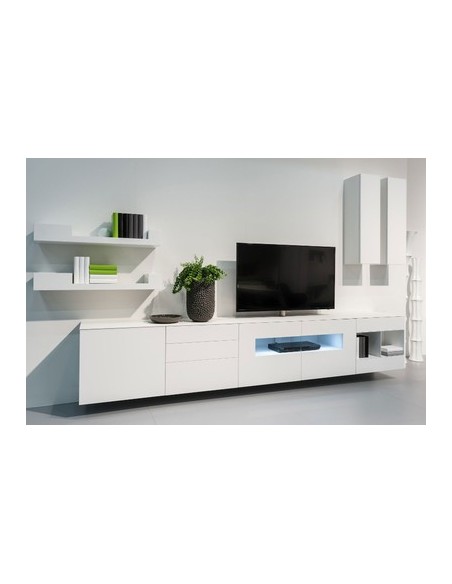Meuble TV TV210-3 L210xH56xP41cm light grey brillant