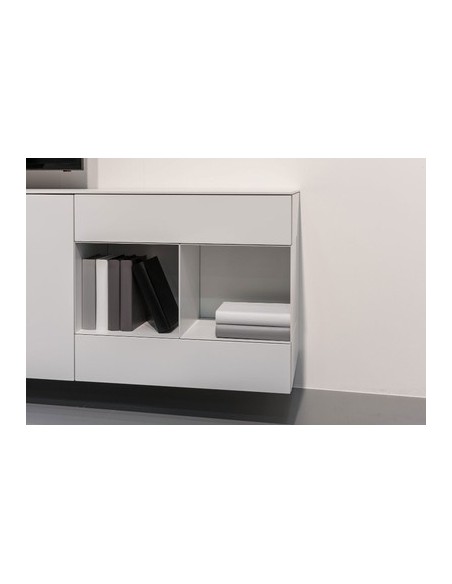 Meuble TV TV210-3 L210xH56xP41cm light grey brillant