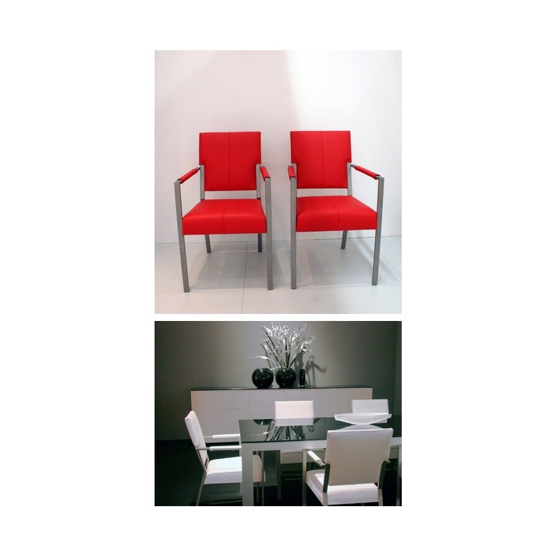 Fauteuil à piétement inox mat Karat