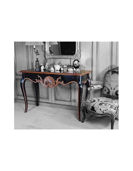 Console louis xv, sculpture coquille, Eric Marjolet