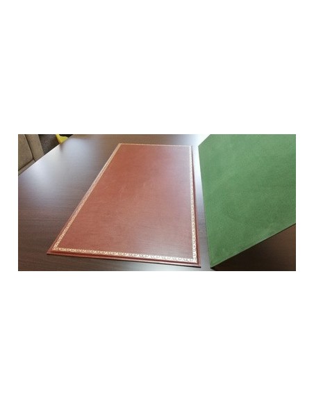 Sous-main cuir de bureau FLORIDA sur mesure, vachette napa, moyen grain et dorure