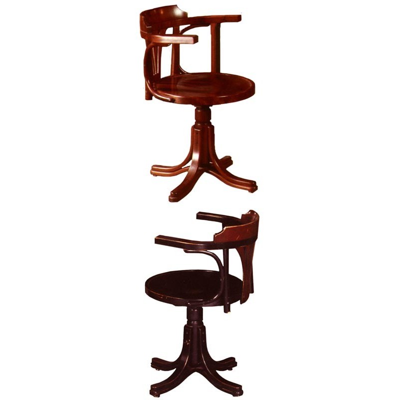 Fauteuil de bureau en bois et pivotant