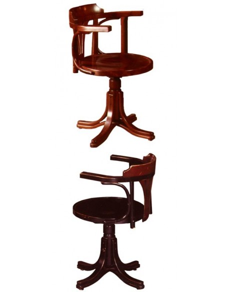 Fauteuil de bureau en bois et pivotant