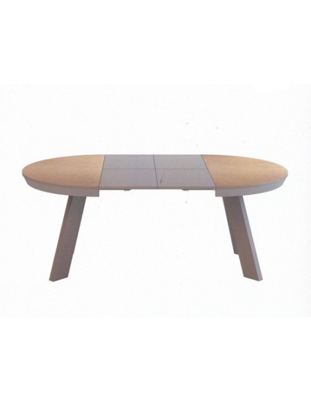 Table ronde céramique Movis diamètre 130cm Danielle 2 allonges 40+40cm portefeuille
