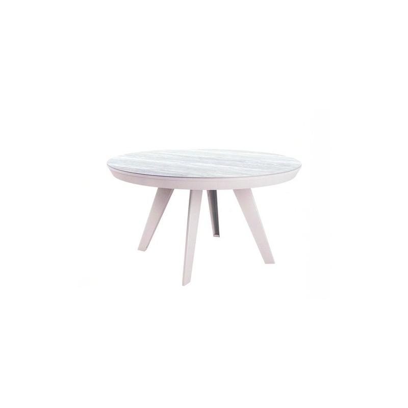 Table ronde céramique Movis diamètre 140cm Danielle 2 allonges 45+45cm portefeuille