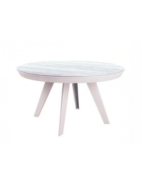 Table ronde céramique Movis diamètre 140cm Danielle 2 allonges 45+45cm portefeuille