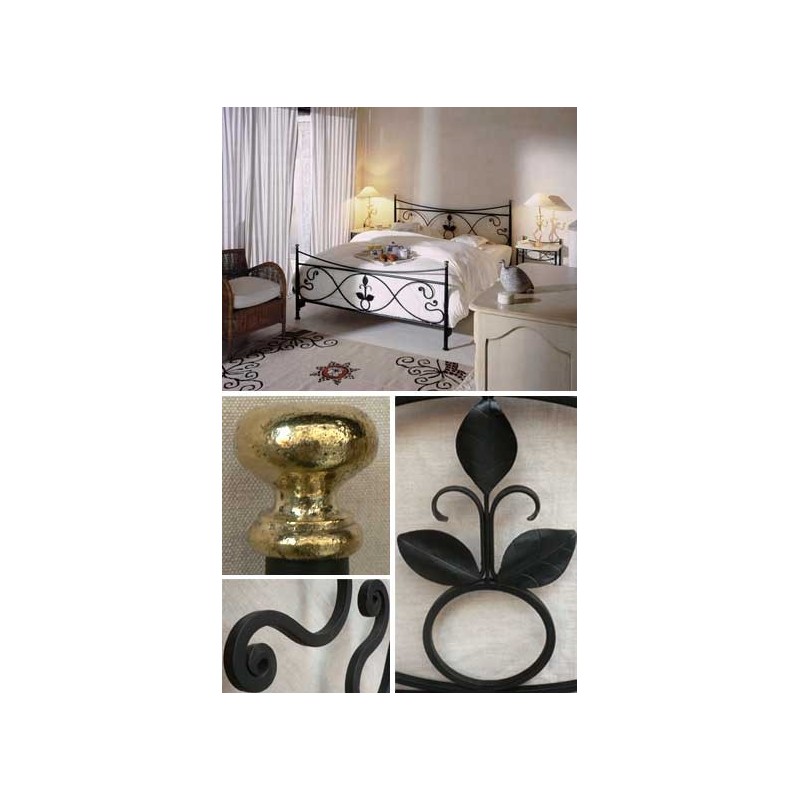 Lit en fer forgé camargue, Patines Anciennes