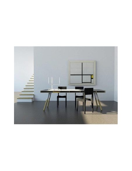 Ensemble table stratifiée blanc et banc Phill