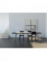 Ensemble table stratifiée blanc et banc Phill