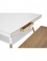 Ensemble table stratifiée blanc et banc Phill