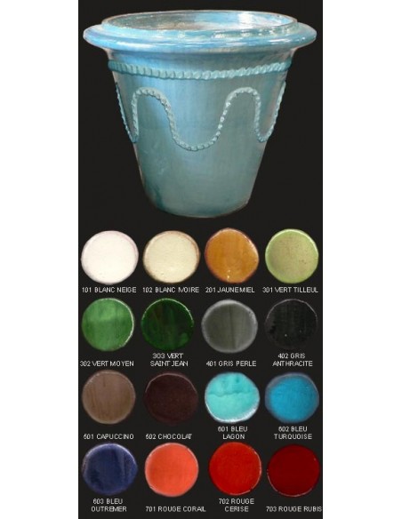 Vase compostelle, diamètre 78 cm, décor serpentin