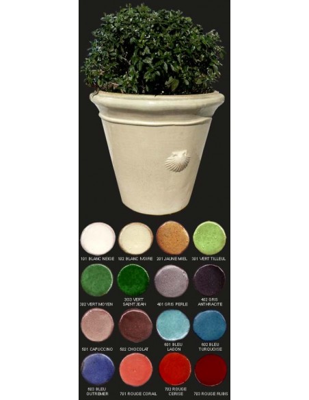 Vase compostelle, diamètre 88 cm, décor coquille