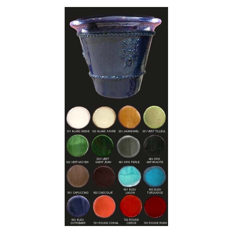 Vase compostelle, diamètre 88 cm, décor faune