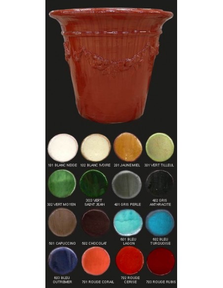 Vase compostelle, diamètre 88 cm, décor fruits