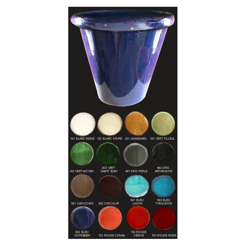 Vase cuvier, diamètre 48 cm, bleu outremer