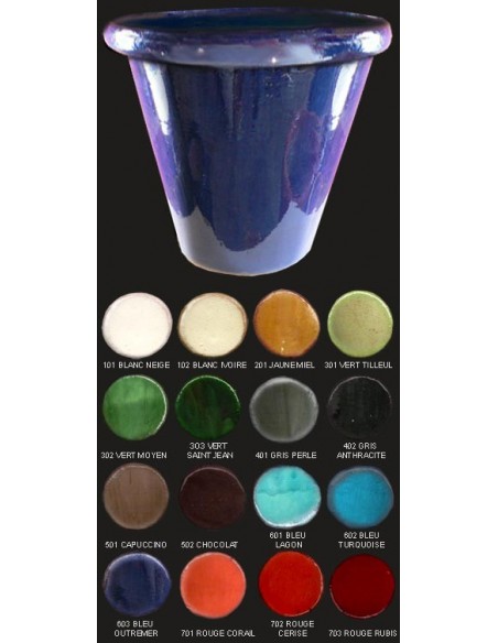 Vase cuvier, diamètre 48 cm, bleu outremer