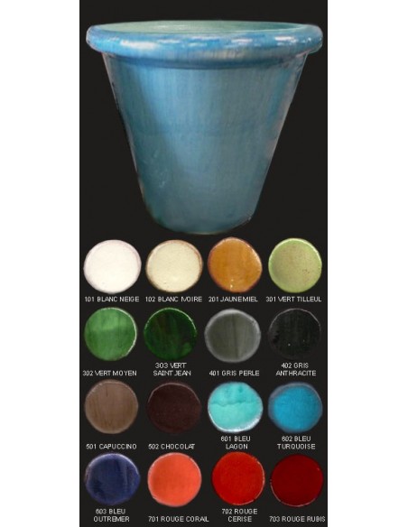 Vase cuvier, diamètre 48 cm, bleu turquoise