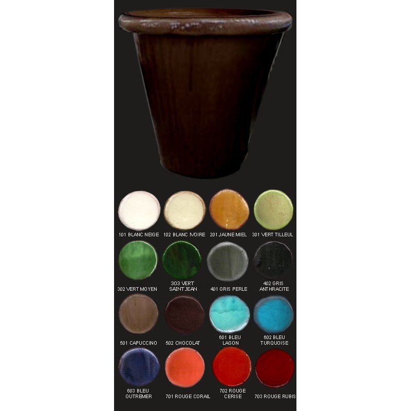 Vase cuvier, diamètre 48 cm, chocolat