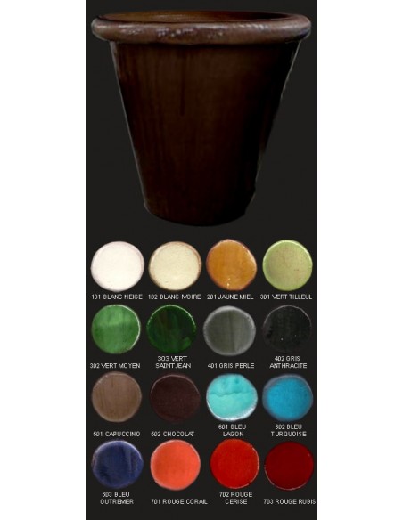 Vase cuvier, diamètre 48 cm, chocolat