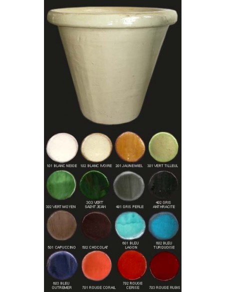 Vase cuvier, diamètre 48 cm, blanc ivoire