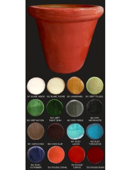 Vase cuvier, diamètre 48 cm, rouge cerise