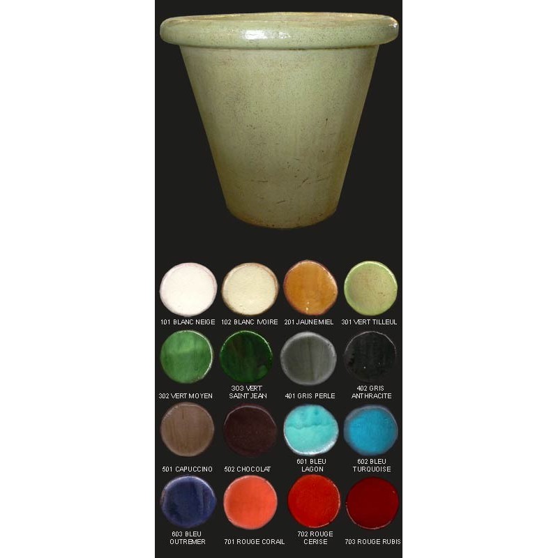 Vase cuvier, diamètre 48 cm, vert tilleul