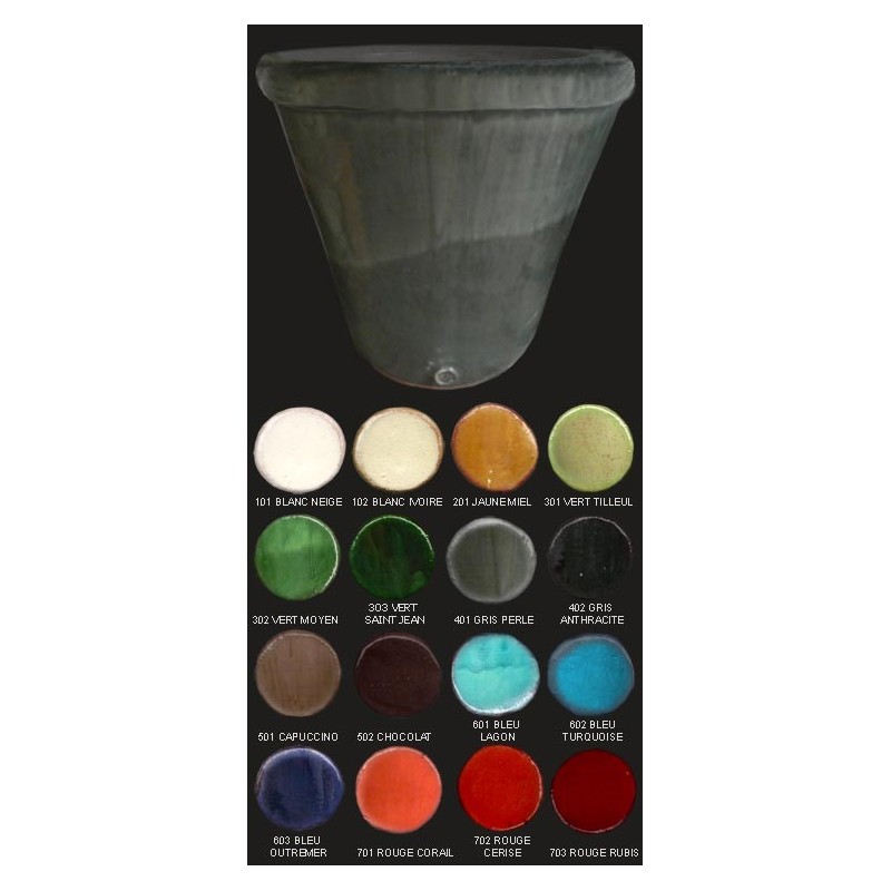 Vase cuvier, diamètre 58 cm, gris perle