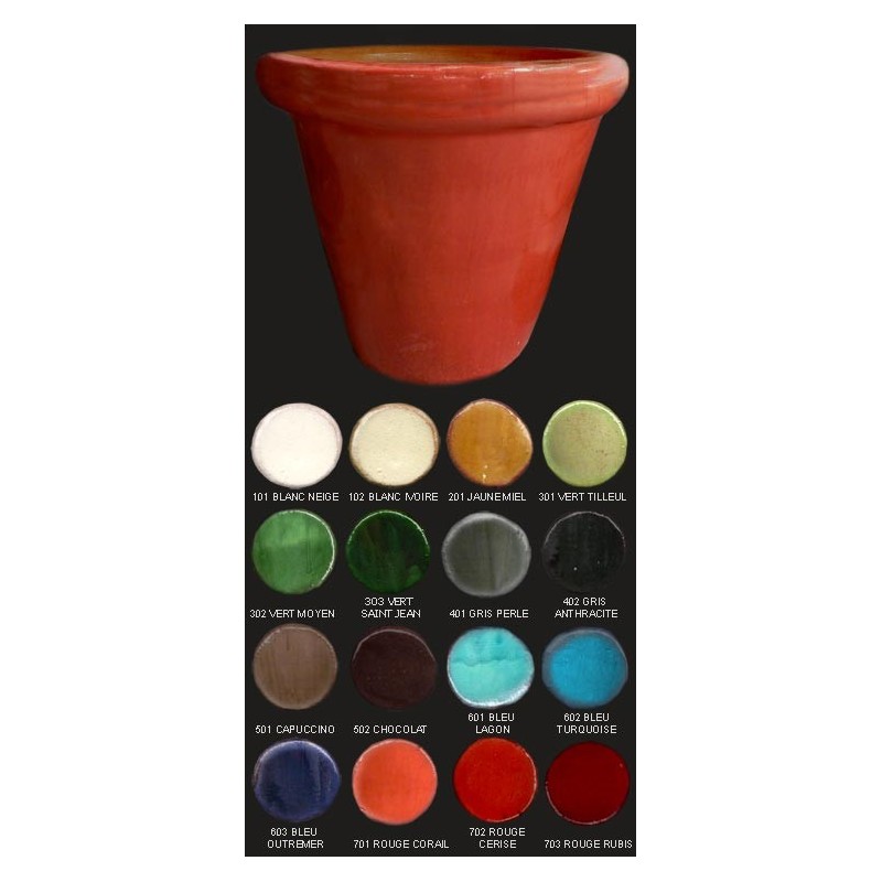 Vase cuvier, diamètre 58 cm, rouge cerise