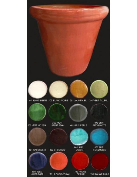 Vase cuvier, diamètre 58 cm, rouge corail