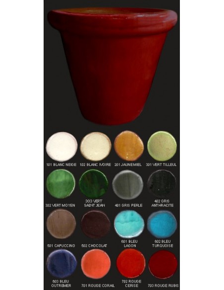 Vase cuvier, diamètre 88 cm, rouge rubis