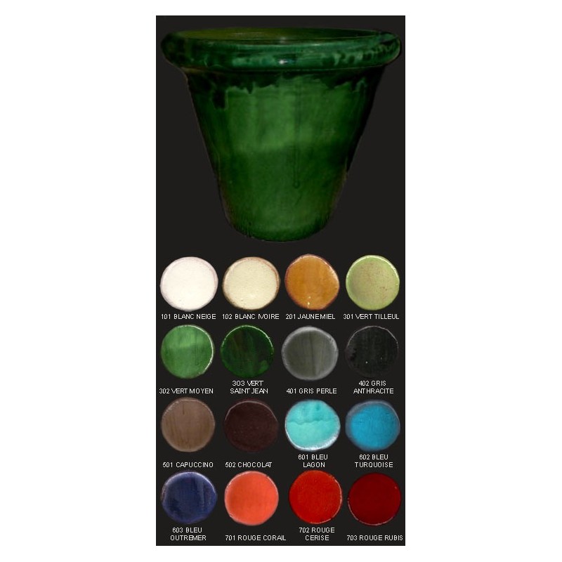 Vase cuvier, diamètre 88 cm, vert saint jean