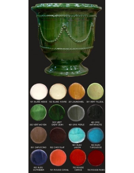 Vase saint jean de fos, diamètre 38 cm, décor guirlande