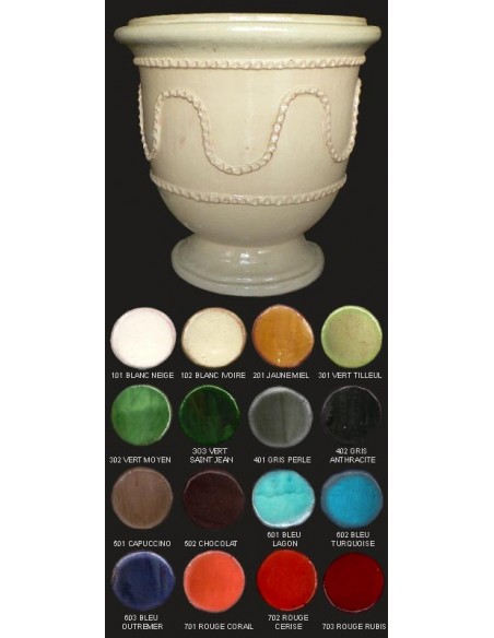 Vase saint jean de fos, diamètre 38 cm, décor serpentin