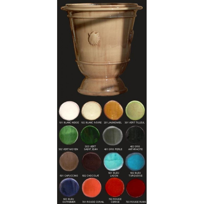 Vase saint jean de fos, diamètre 48 cm, décor coquille