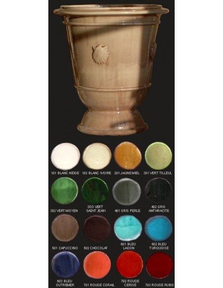 Vase saint jean de fos, diamètre 48 cm, décor coquille
