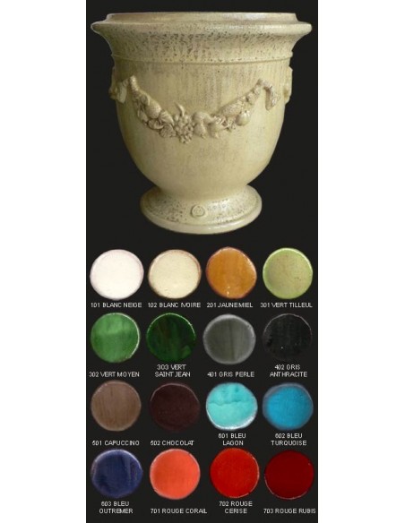 Vase saint jean de fos, diamètre 66 cm, décor fruits