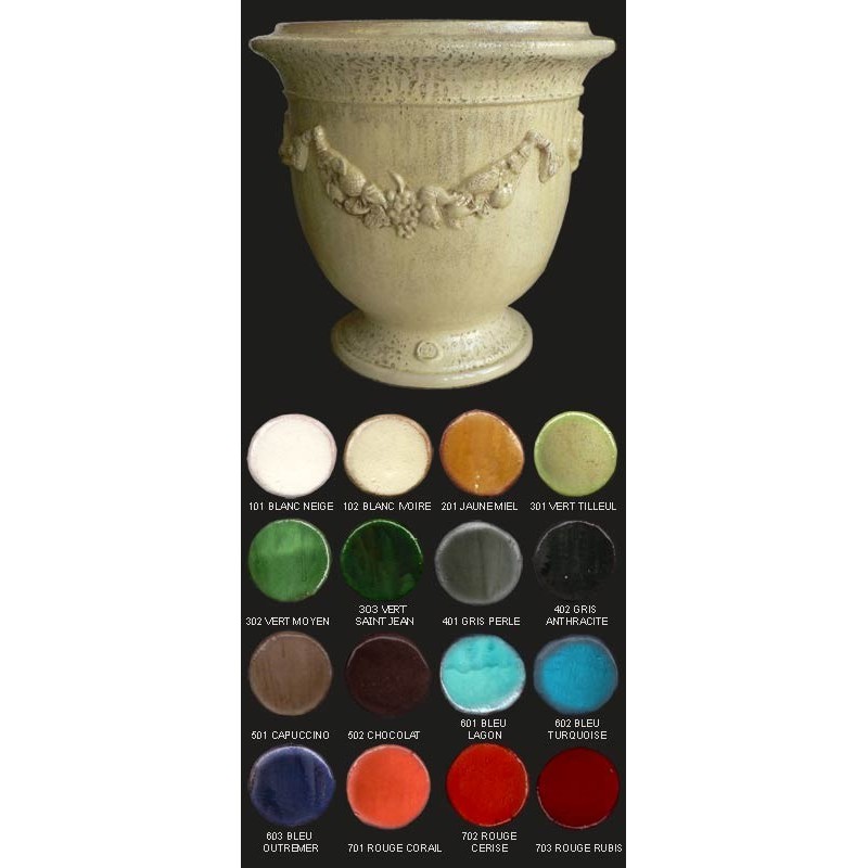 Vase saint jean de fos, diamètre 80 cm, décor fruits