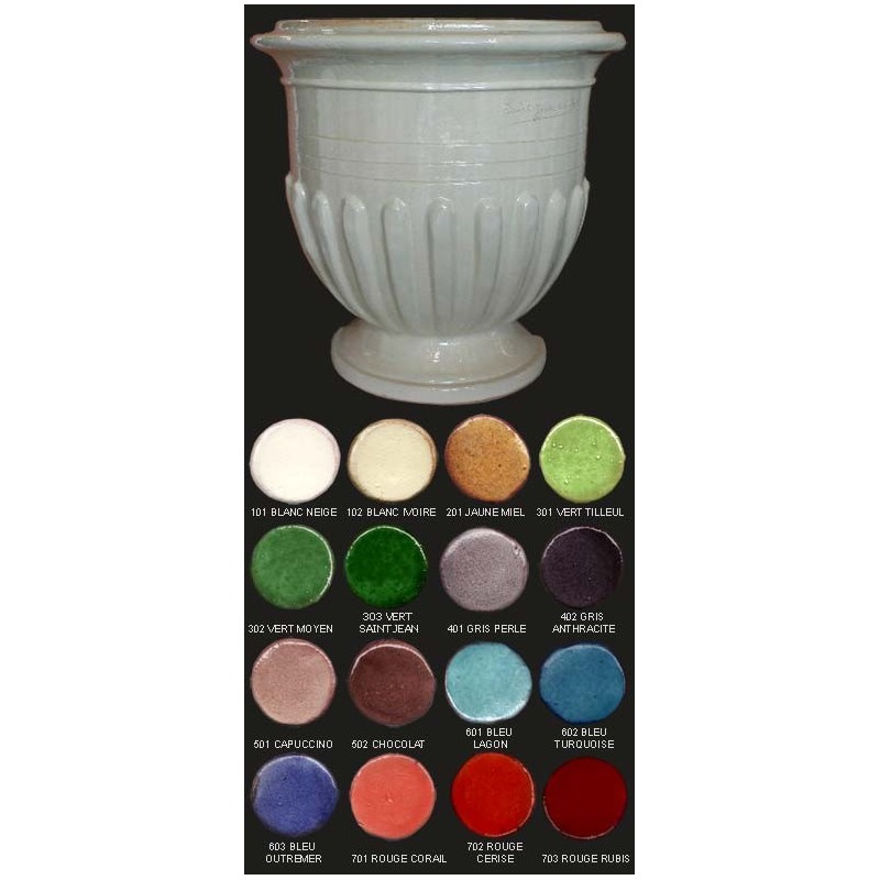 Vase saint jean de fos, diamètre 80 cm, décor gaudron