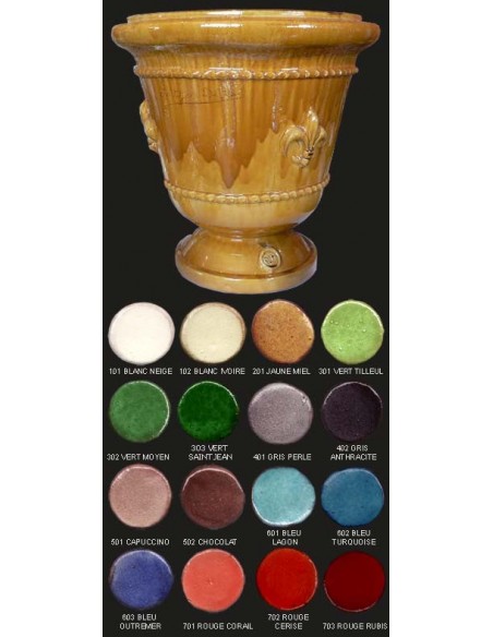 Vase saint jean de fos, diamètre 80 cm, décor lys