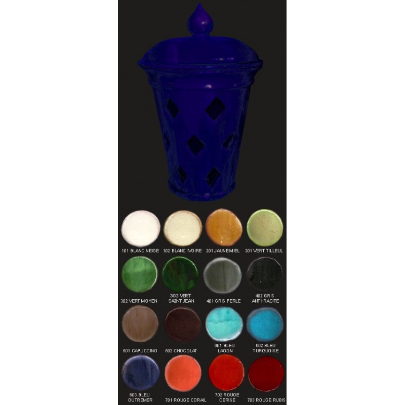 Vase lampe, diamètre 34 cm, bleu outremer