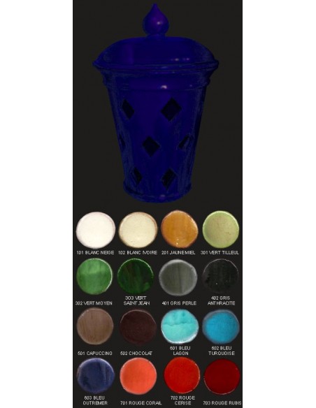 Vase lampe, diamètre 34 cm, bleu outremer