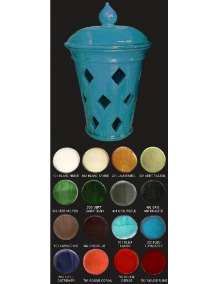 Vase lampe, diamètre 34 cm, bleu turquoise