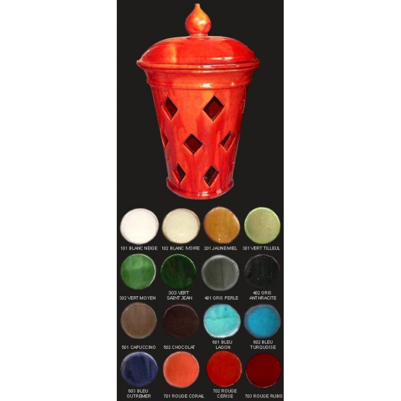 Vase lampe, diamètre 34 cm, rouge cerise