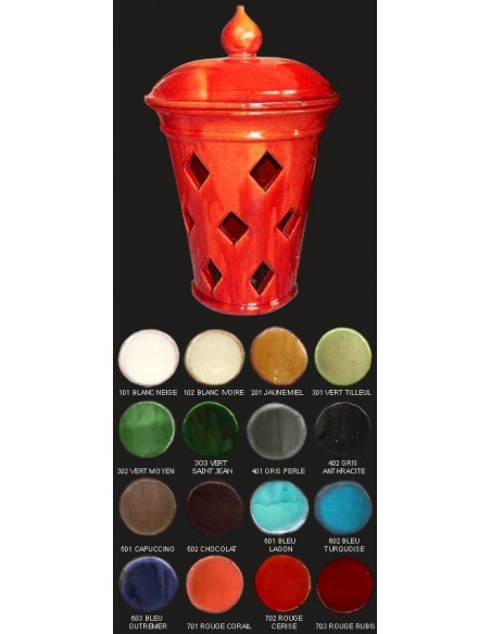 Vase lampe, diamètre 34 cm, rouge cerise