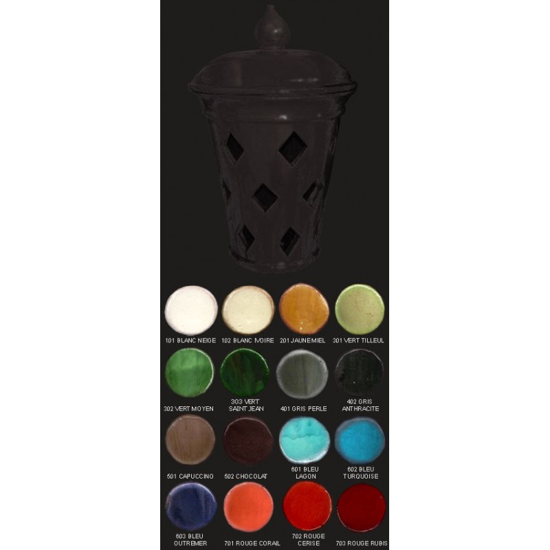Vase lampe, diamètre 34 cm, gris anthracite