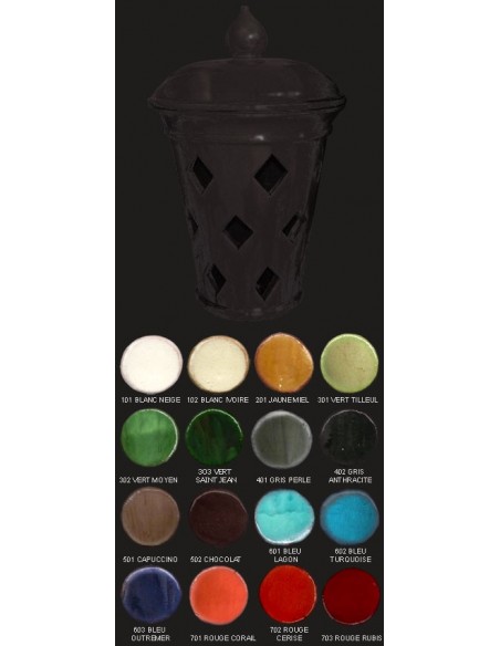 Vase lampe, diamètre 34 cm, gris anthracite