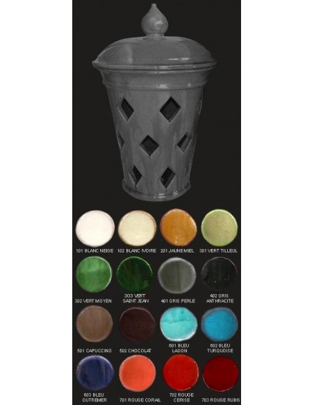 Vase lampe, diamètre 34 cm, gris perle